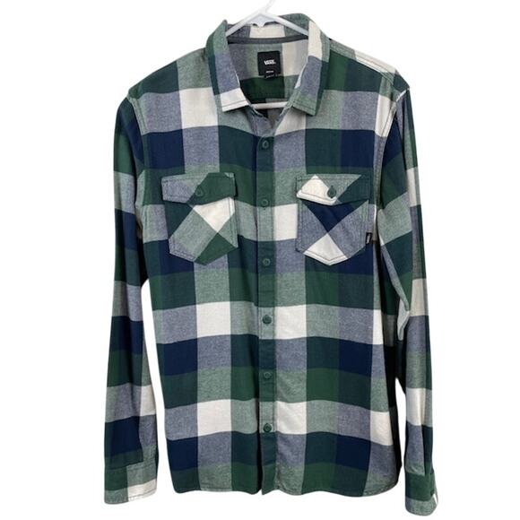Vans Men's Off The Wall Plaid Flannel Shirt W/2 Chest Pockets - Picture 1 of 7